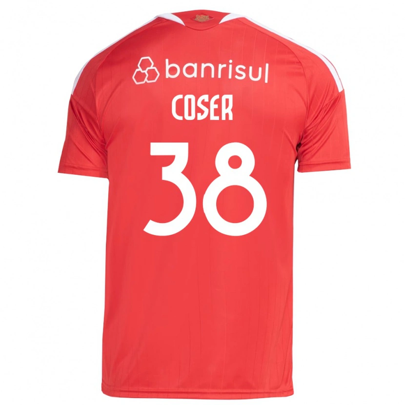 Danxen Mujer Camiseta Diego Coser #38 Rojo Blanco 1ª Equipación 2026/27 La Camisa