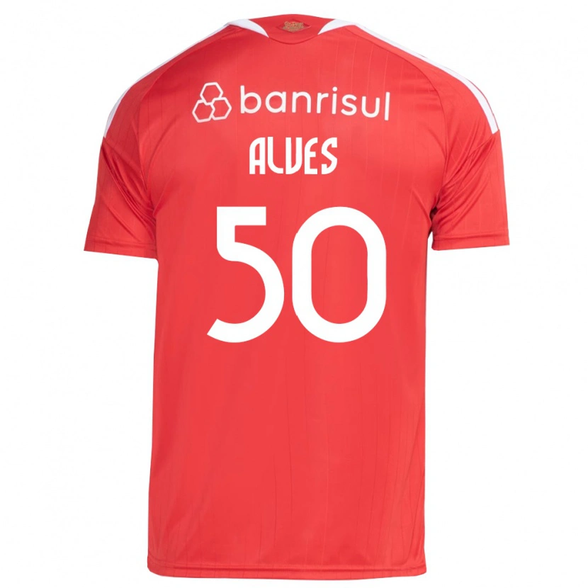 Danxen Mujer Camiseta Kauan Alves #50 Rojo Blanco 1ª Equipación 2026/27 La Camisa