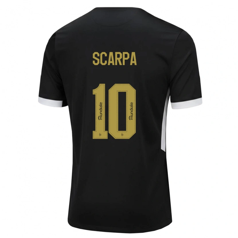 Danxen Mujer Camiseta Gustavo Scarpa #10 Blanco Negro Amarillo 1ª Equipación 2026/27 La Camisa