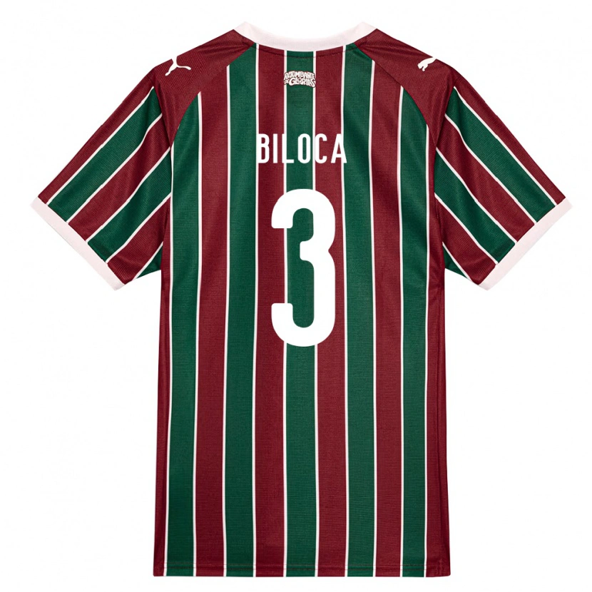 Danxen Mujer Camiseta Gabriel Biloca #3 Verde Borgoña Blanco 1ª Equipación 2026/27 La Camisa