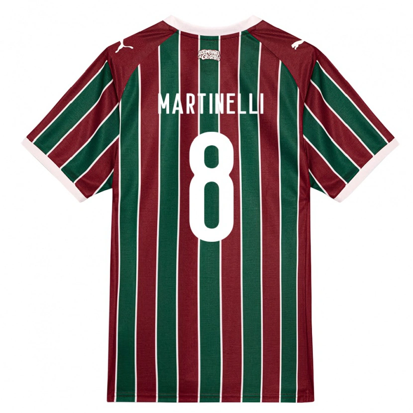 Danxen Mujer Camiseta Matheus Martinelli Lima #8 Verde Borgoña Blanco 1ª Equipación 2026/27 La Camisa