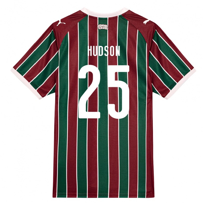 Danxen Mujer Camiseta Hudson #25 Verde Borgoña Blanco 1ª Equipación 2026/27 La Camisa