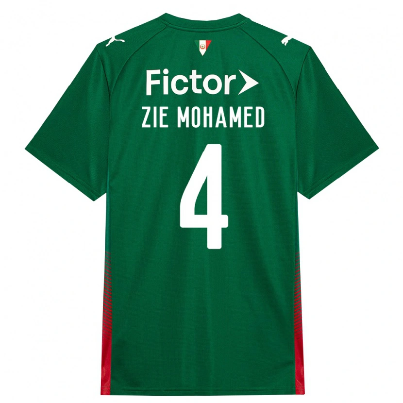 Danxen Mujer Camiseta Kone Zie Mohamed #4 Verde Rojo Blanco 1ª Equipación 2026/27 La Camisa