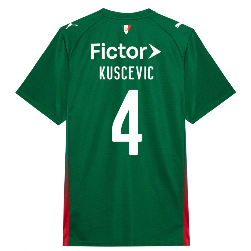 Danxen Mujer Camiseta Benjamin Kuscevic #4 Verde Rojo Blanco 1ª Equipación 2026/27 La Camisa