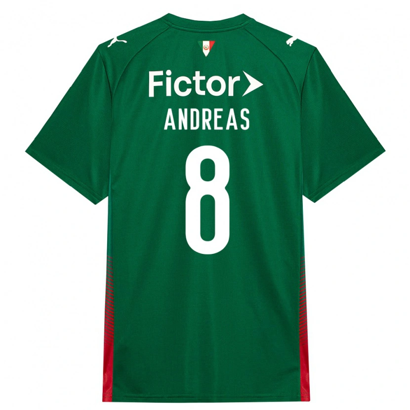 Danxen Mujer Camiseta Andreas Pereira #8 Verde Rojo Blanco 1ª Equipación 2026/27 La Camisa
