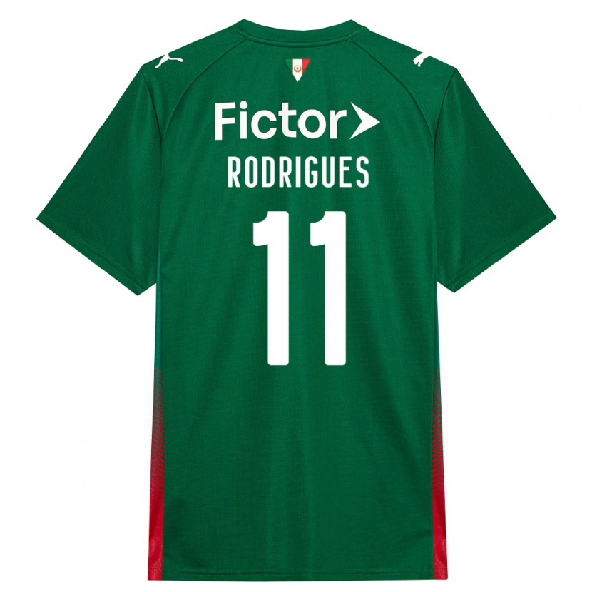 Danxen Mujer Camiseta Bruno Rodrigues #11 Verde Rojo Blanco 1ª Equipación 2026/27 La Camisa