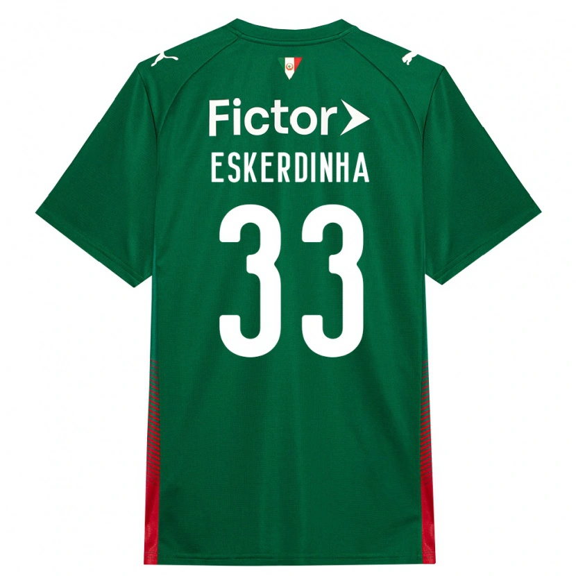 Danxen Mujer Camiseta Eskerdinha #33 Verde Rojo Blanco 1ª Equipación 2026/27 La Camisa