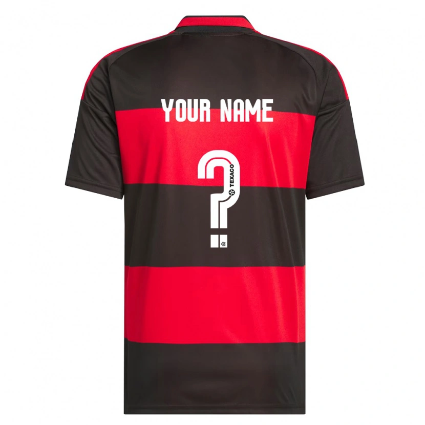 Danxen Mujer Camiseta Su Nombre #0 Rojo Negro Blanco 1ª Equipación 2026/27 La Camisa