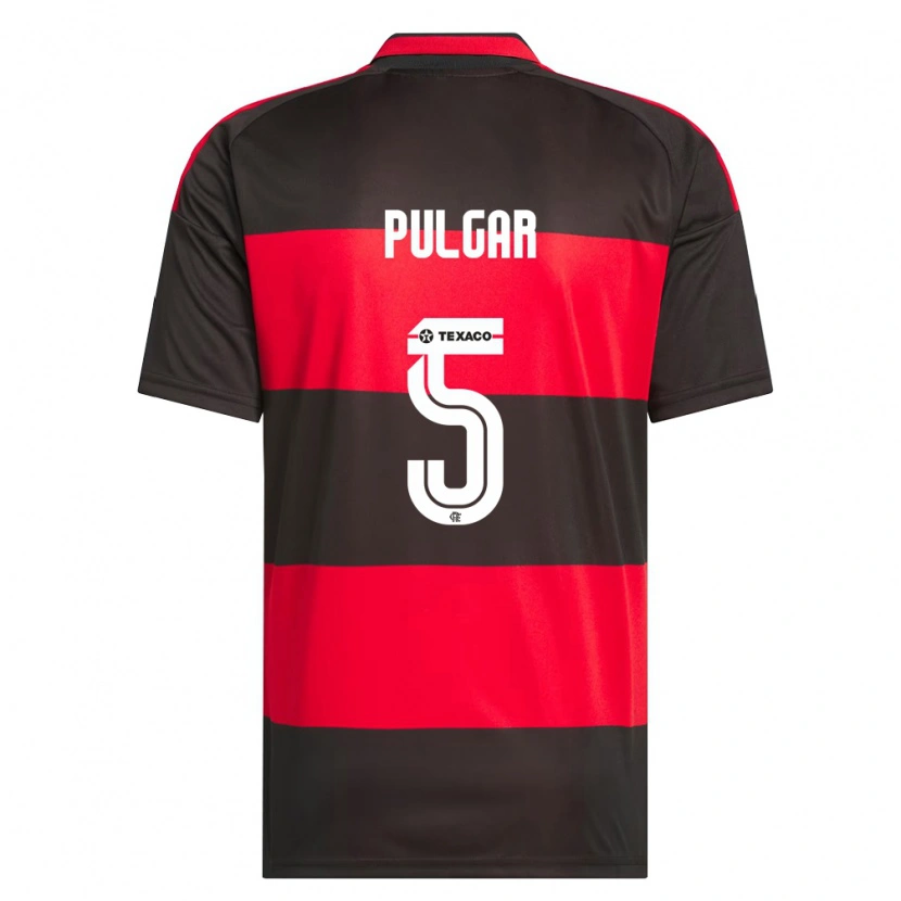 Danxen Mujer Camiseta Erick Pulgar #5 Rojo Negro Blanco 1ª Equipación 2026/27 La Camisa