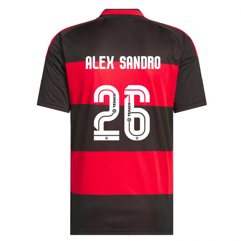 Danxen Mujer Camiseta Alex Sandro #26 Rojo Negro Blanco 1ª Equipación 2026/27 La Camisa