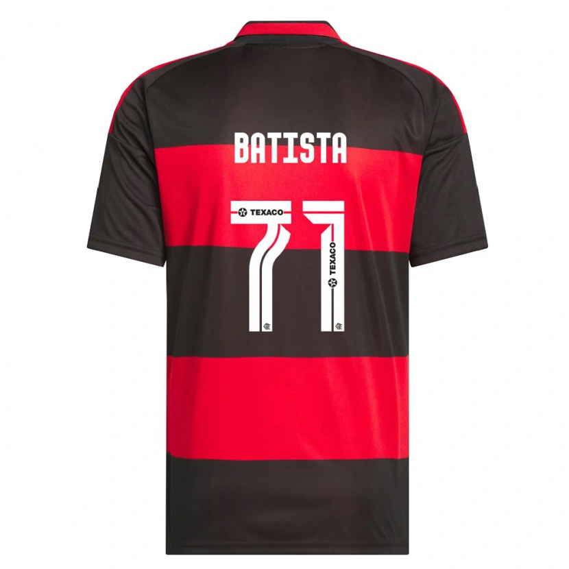 Danxen Mujer Camiseta Pedro Batista #71 Rojo Negro Blanco 1ª Equipación 2026/27 La Camisa