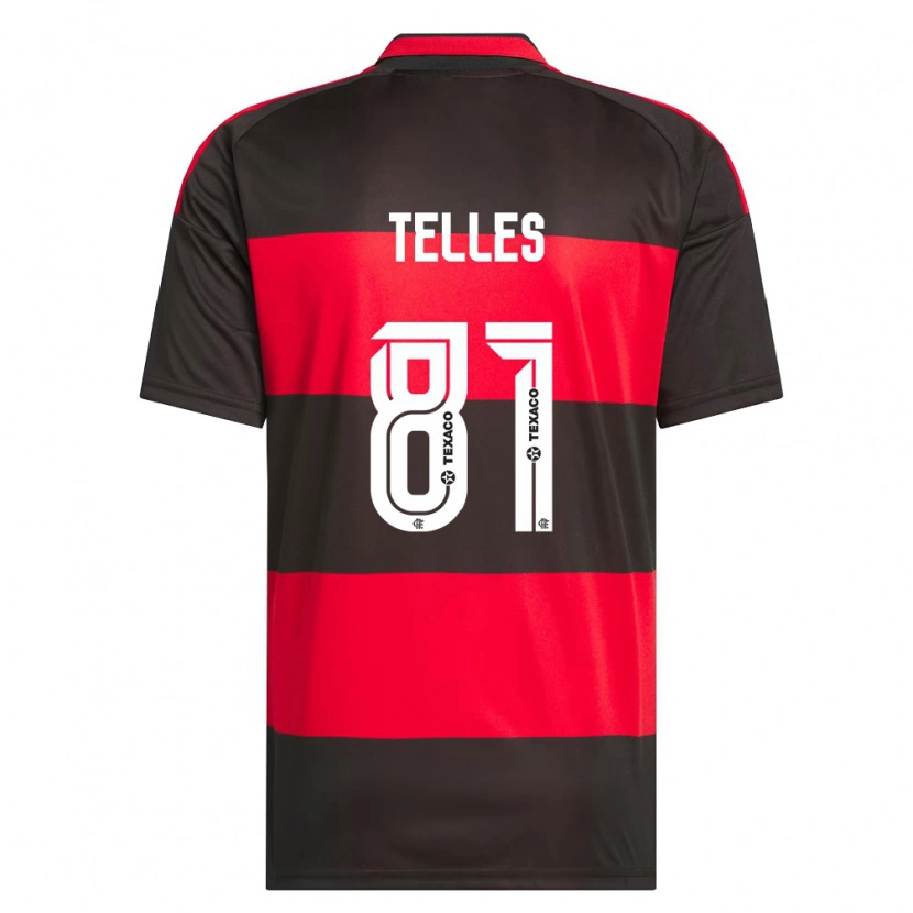 Danxen Mujer Camiseta Douglas Telles #81 Rojo Negro Blanco 1ª Equipación 2026/27 La Camisa