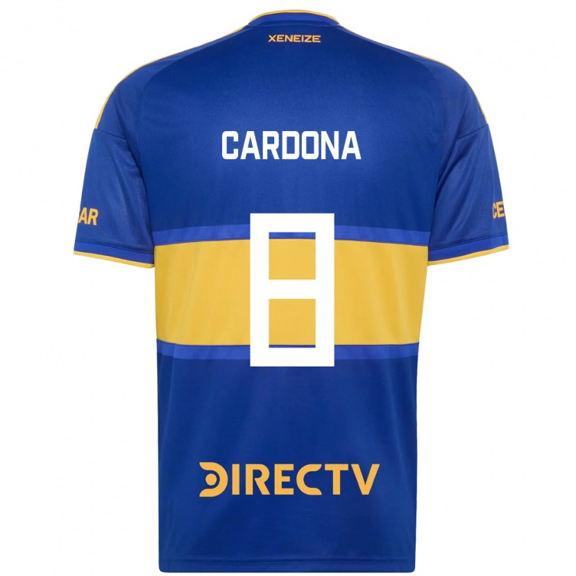 Danxen Mujer Camiseta Edwin Cardona #8 Azul Real Amarillo 1ª Equipación 2026/27 La Camisa