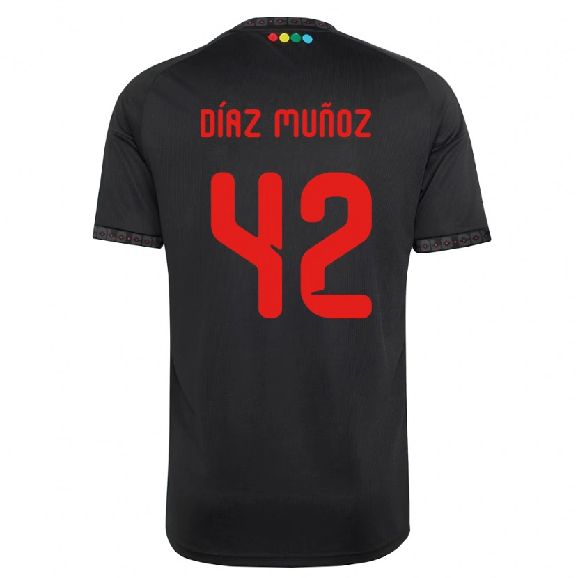 Danxen Mujer Camiseta Cristian Díaz Muñoz #42 Negro Rojo 2ª Equipación 2026/27 La Camisa