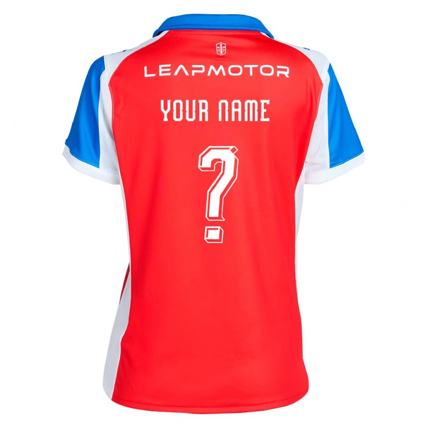 Danxen Mujer Camiseta Su Nombre #0 Rojo Azul 2ª Equipación 2026/27 La Camisa