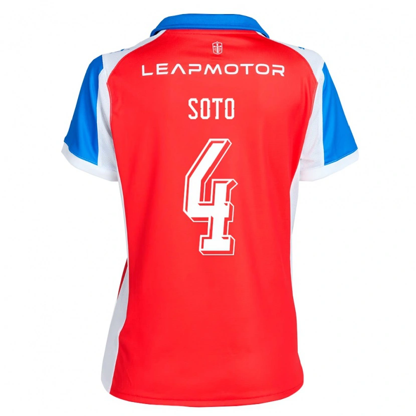 Danxen Mujer Camiseta Guillermo Soto #4 Rojo Azul 2ª Equipación 2026/27 La Camisa