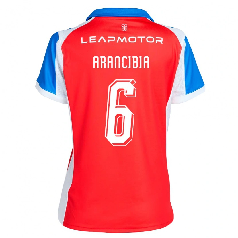 Danxen Mujer Camiseta Sebastián Arancibia #6 Rojo Azul 2ª Equipación 2026/27 La Camisa