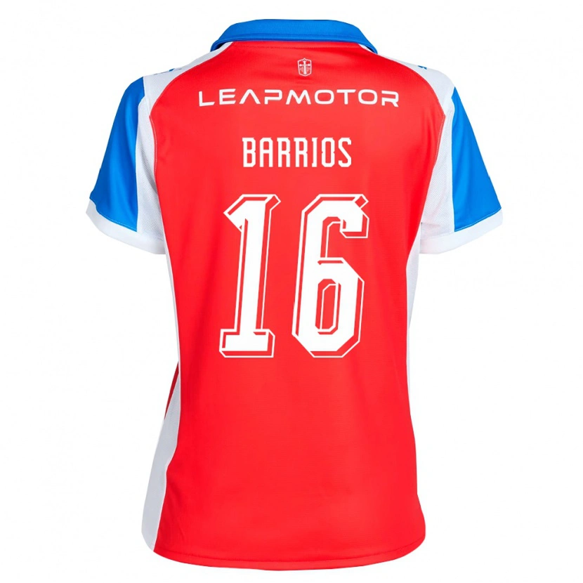 Danxen Mujer Camiseta Martín Barrios #16 Rojo Azul 2ª Equipación 2026/27 La Camisa