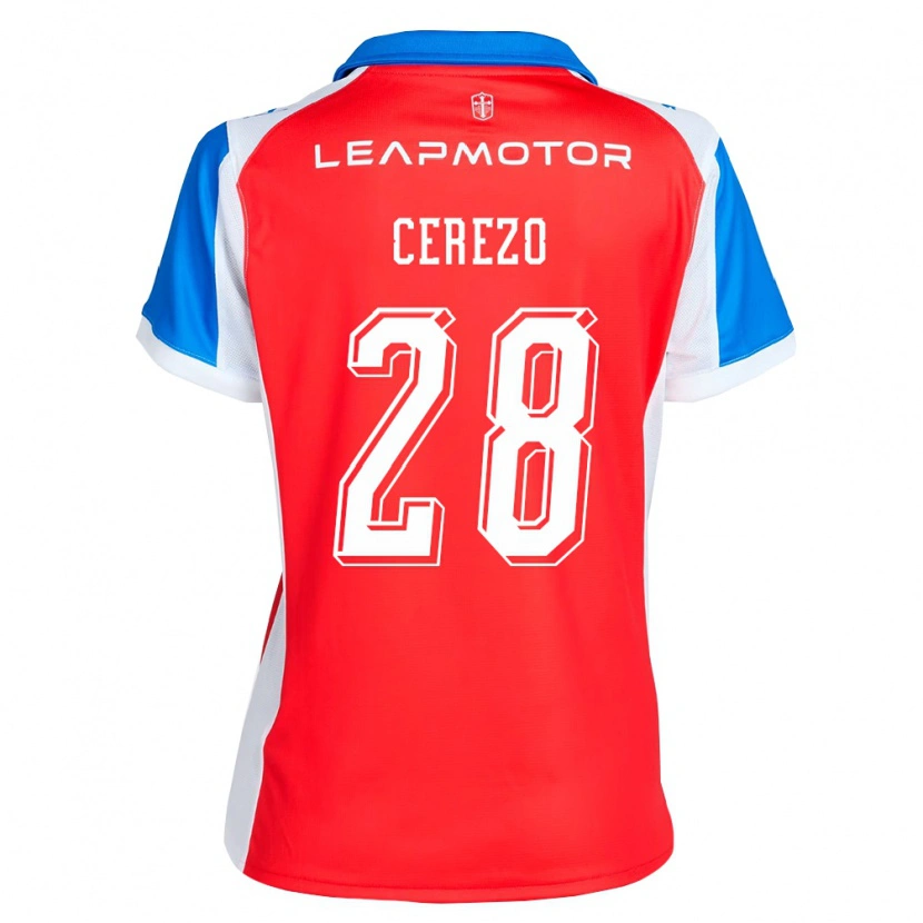 Danxen Mujer Camiseta Bernardo Cerezo #28 Rojo Azul 2ª Equipación 2026/27 La Camisa