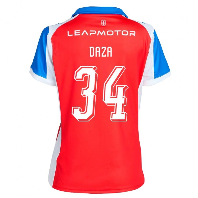 Danxen Mujer Camiseta Francisco Daza #34 Rojo Azul 2ª Equipación 2026/27 La Camisa