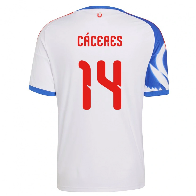 Danxen Mujer Camiseta Franco Cáceres #14 Blanco Azul Marino 2ª Equipación 2026/27 La Camisa