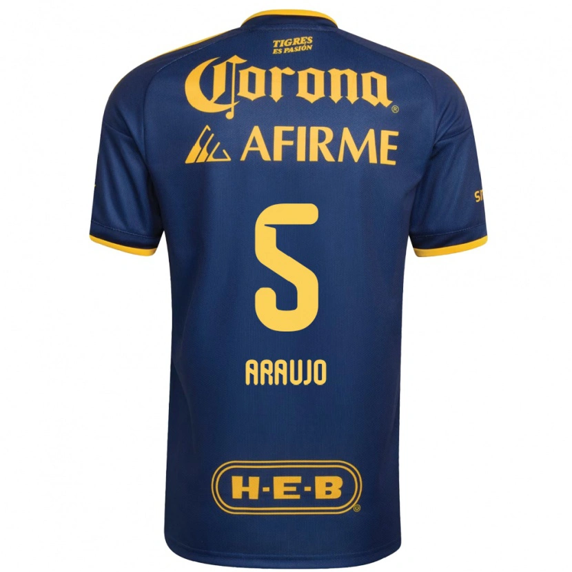 Danxen Mujer Camiseta César Araújo #5 Azul Real Amarillo 2ª Equipación 2026/27 La Camisa