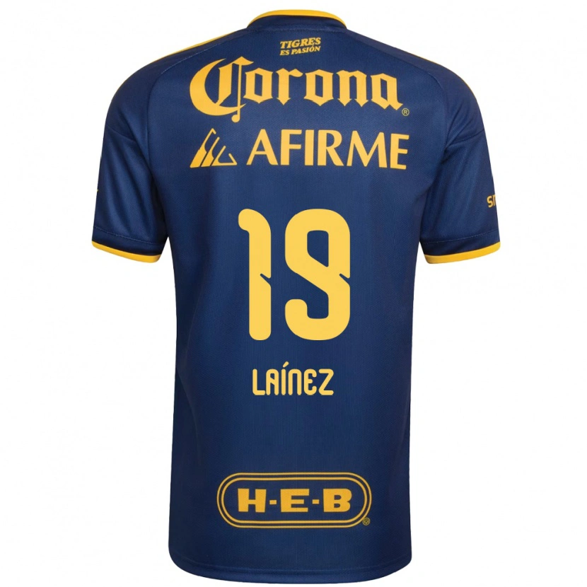 Danxen Mujer Camiseta Mauro Laínez #19 Azul Real Amarillo 2ª Equipación 2026/27 La Camisa