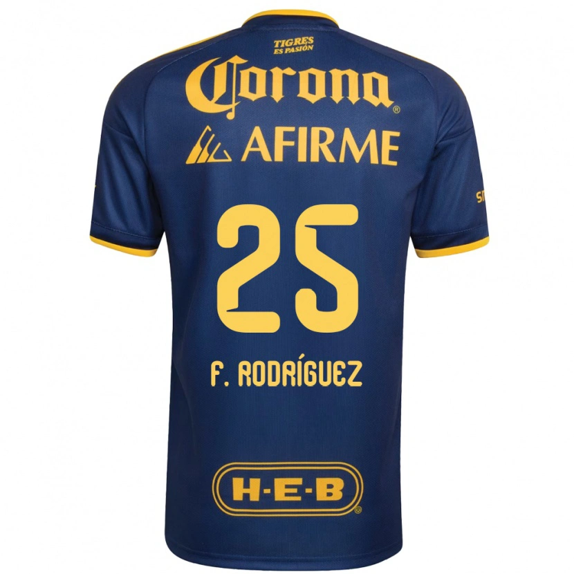 Danxen Mujer Camiseta Felipe Rodríguez #25 Azul Real Amarillo 2ª Equipación 2026/27 La Camisa