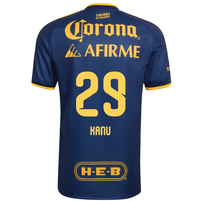 Danxen Mujer Camiseta Uchenna Kanu #29 Azul Real Amarillo 2ª Equipación 2026/27 La Camisa