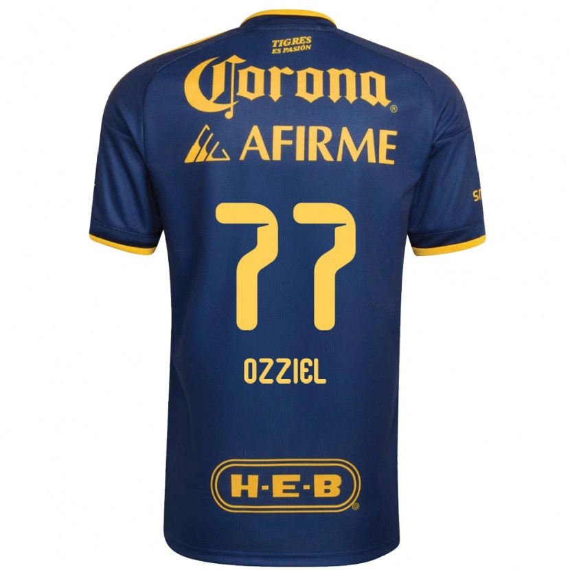 Danxen Mujer Camiseta Ozziel Herrera #77 Azul Real Amarillo 2ª Equipación 2026/27 La Camisa
