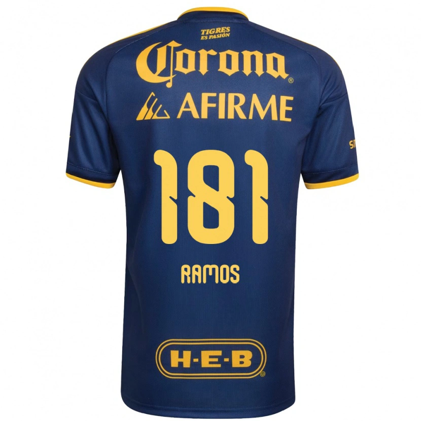 Danxen Mujer Camiseta Anthony Ramos #181 Azul Real Amarillo 2ª Equipación 2026/27 La Camisa