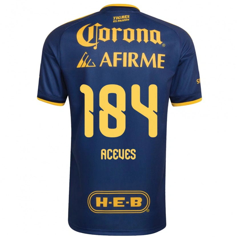 Danxen Mujer Camiseta Israel Aceves #184 Azul Real Amarillo 2ª Equipación 2026/27 La Camisa