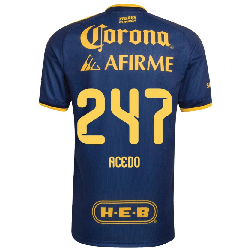 Danxen Mujer Camiseta Kevin Acedo #247 Azul Real Amarillo 2ª Equipación 2026/27 La Camisa