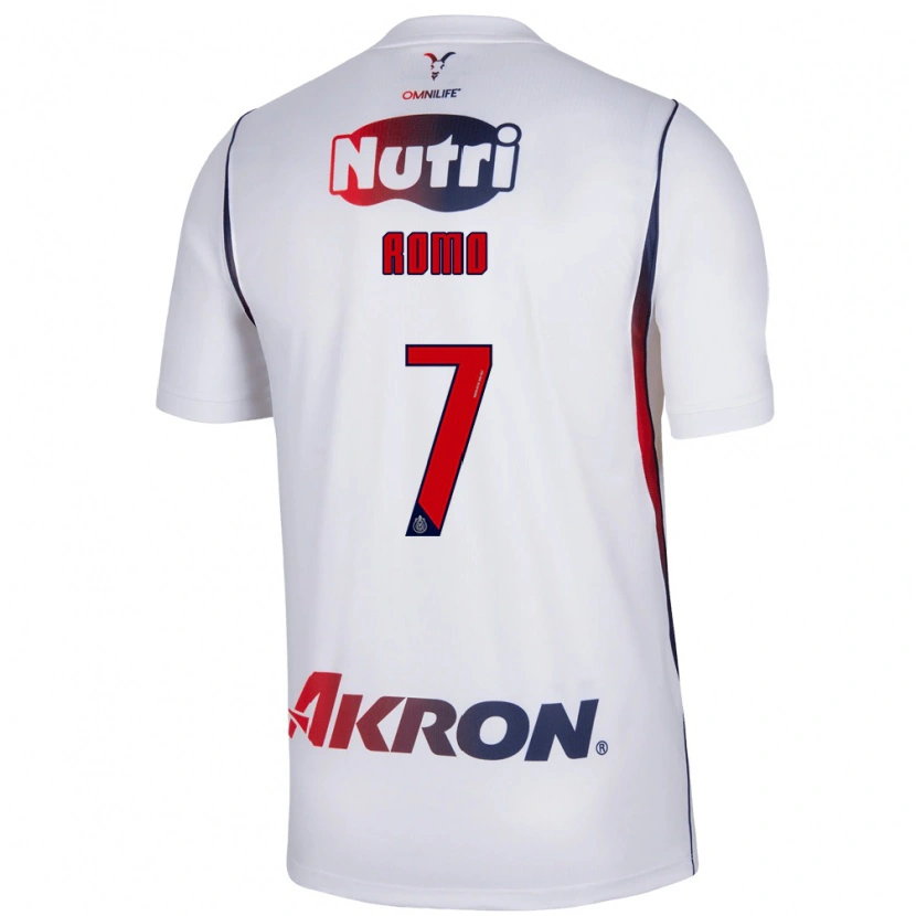 Danxen Mujer Camiseta Luis Romo #7 Blanco Azul Marino Rojo 2ª Equipación 2026/27 La Camisa
