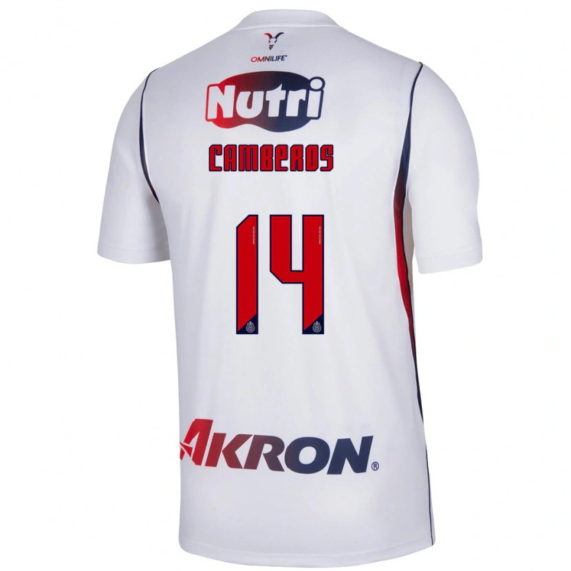 Danxen Mujer Camiseta Hugo Camberos #14 Blanco Azul Marino Rojo 2ª Equipación 2026/27 La Camisa