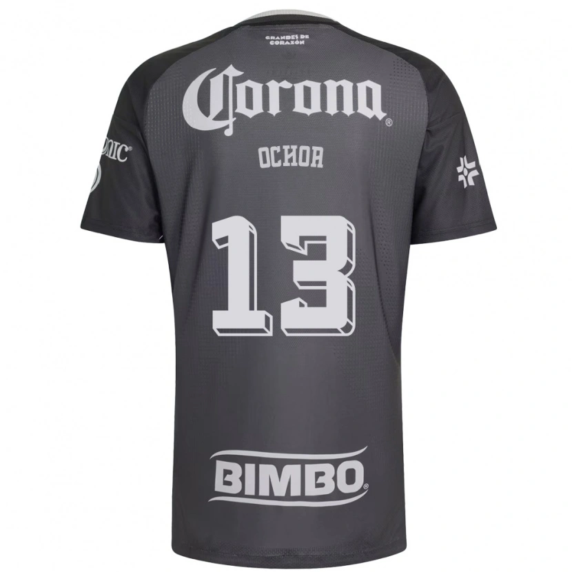 Danxen Mujer Camiseta Guillermo Ochoa #13 Gris Blanco Negro 2ª Equipación 2026/27 La Camisa