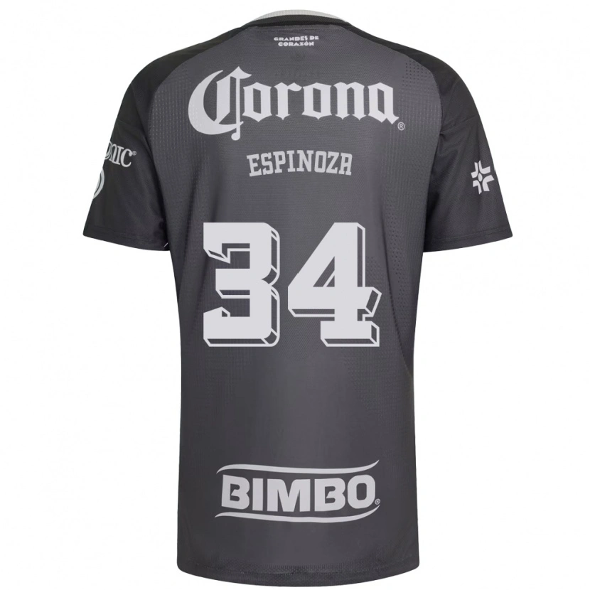Danxen Mujer Camiseta Dagoberto Espinoza #34 Gris Blanco Negro 2ª Equipación 2026/27 La Camisa