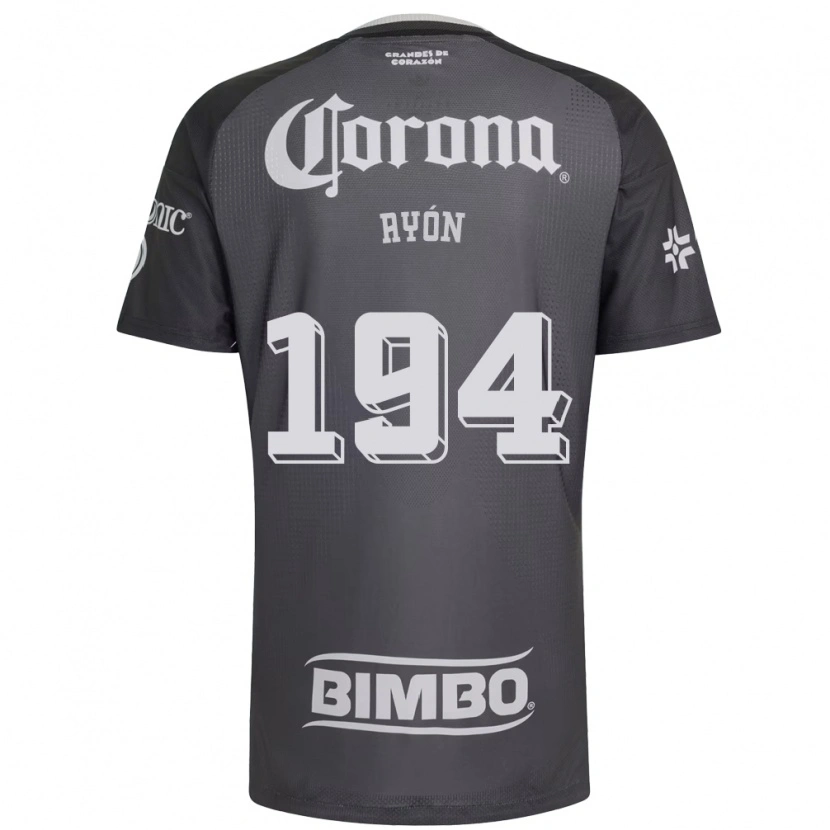 Danxen Mujer Camiseta César Ayón #194 Gris Blanco Negro 2ª Equipación 2026/27 La Camisa