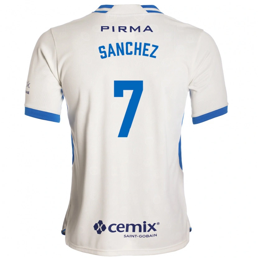 Danxen Mujer Camiseta Andrea Sanchez #7 Blanco Azul Rojo 2ª Equipación 2026/27 La Camisa