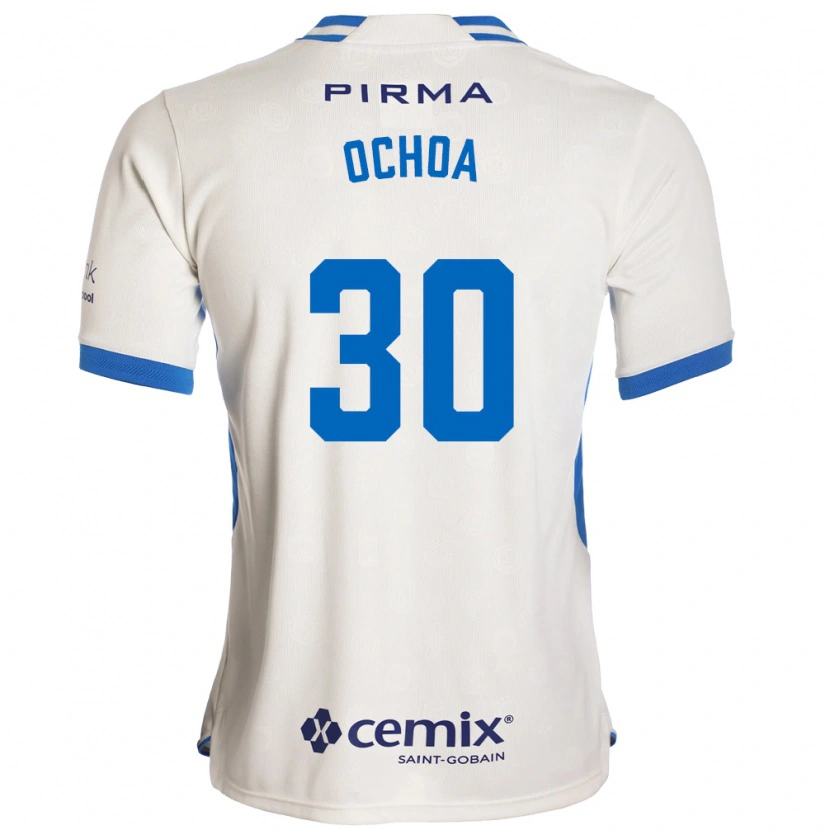 Danxen Mujer Camiseta Emmanuel Ochoa #30 Blanco Azul Rojo 2ª Equipación 2026/27 La Camisa