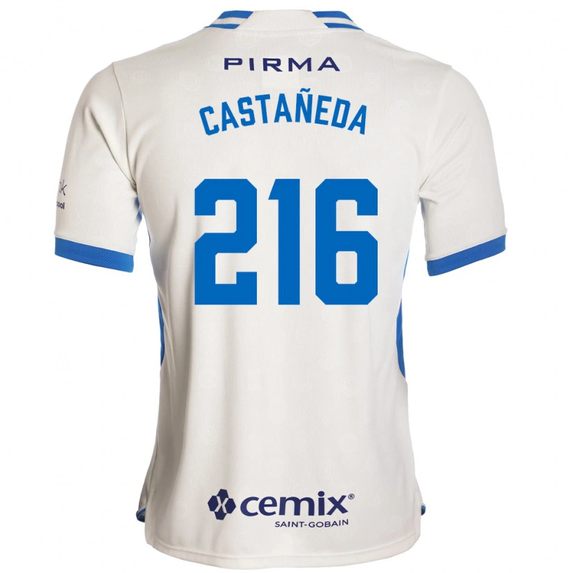 Danxen Mujer Camiseta Ian Castañeda #216 Blanco Azul Rojo 2ª Equipación 2026/27 La Camisa