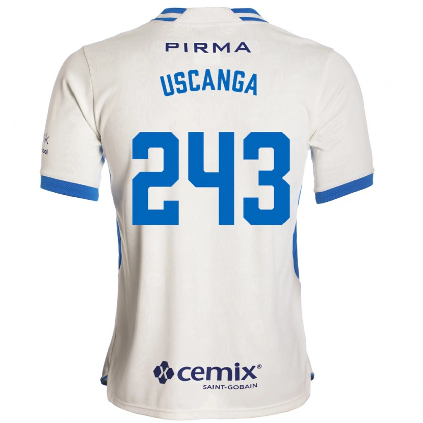 Danxen Mujer Camiseta Rubén Uscanga #243 Blanco Azul Rojo 2ª Equipación 2026/27 La Camisa
