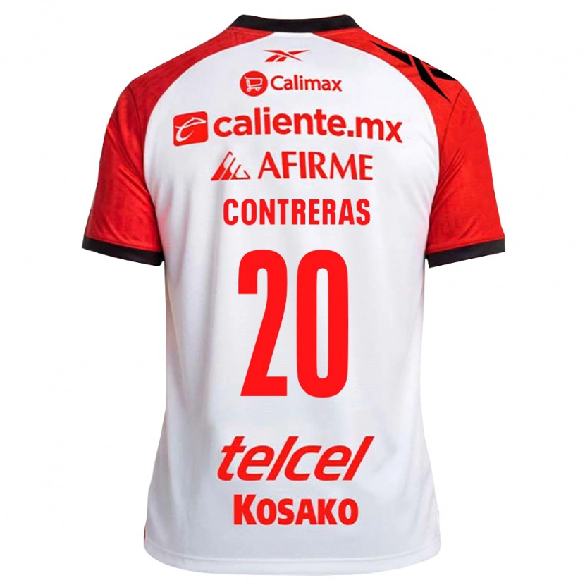 Danxen Mujer Camiseta Francisco Contreras #20 Rojo Blanco Negro 2ª Equipación 2026/27 La Camisa
