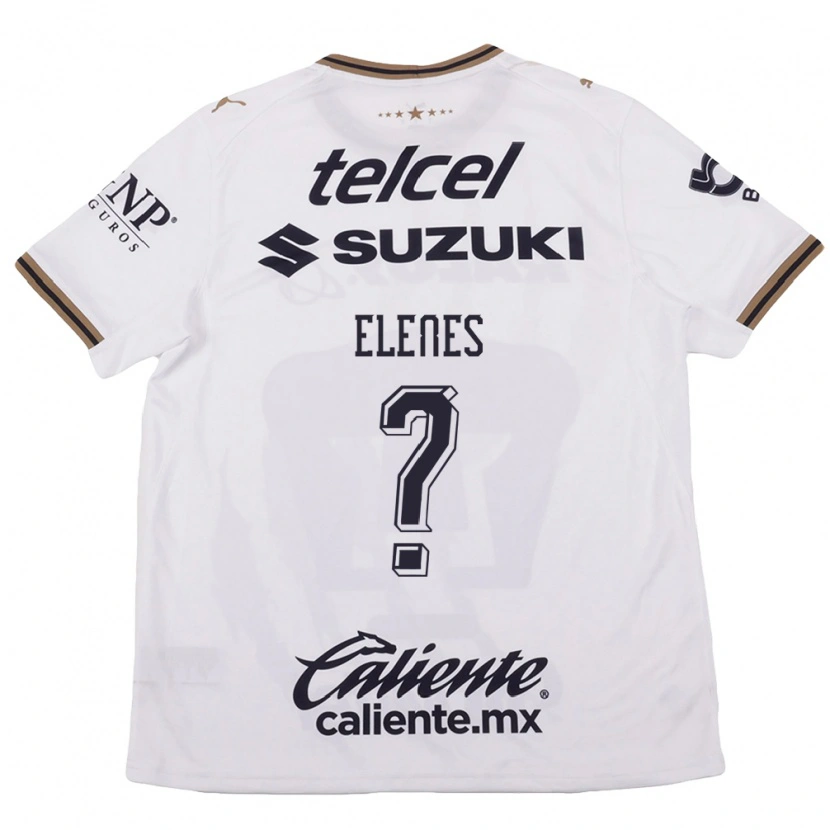 Danxen Mujer Camiseta Jesús Elenes #0 Blanco Negro Marrón 2ª Equipación 2026/27 La Camisa
