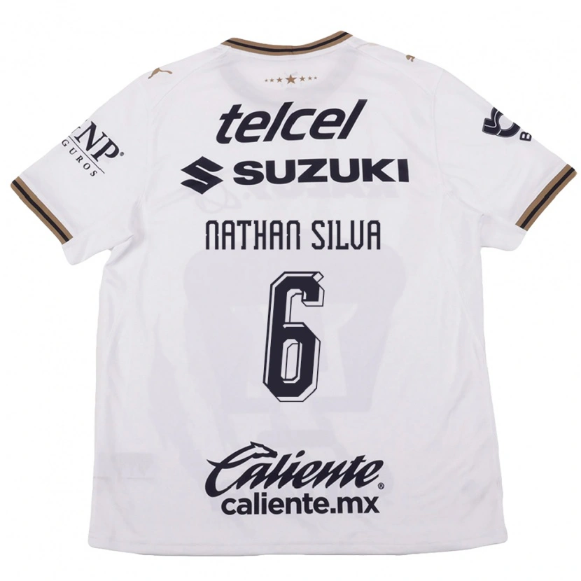 Danxen Mujer Camiseta Nathan Silva #6 Blanco Negro Marrón 2ª Equipación 2026/27 La Camisa