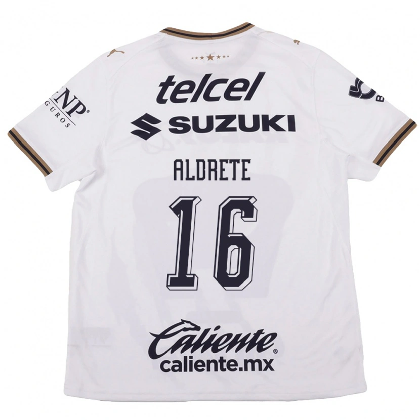 Danxen Mujer Camiseta Adrian Aldrete #16 Blanco Negro Marrón 2ª Equipación 2026/27 La Camisa