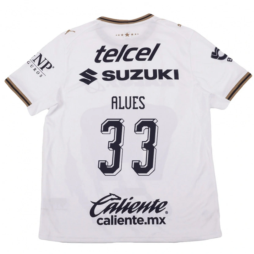 Danxen Mujer Camiseta Dani Alves #33 Blanco Negro Marrón 2ª Equipación 2026/27 La Camisa