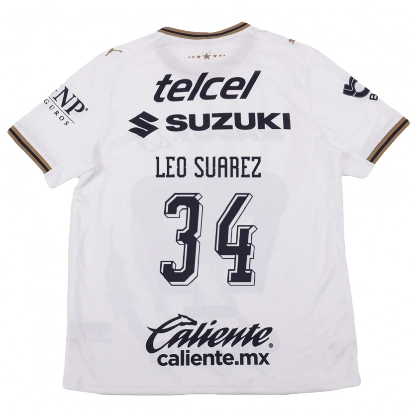 Danxen Mujer Camiseta Leo Suárez #34 Blanco Negro Marrón 2ª Equipación 2026/27 La Camisa