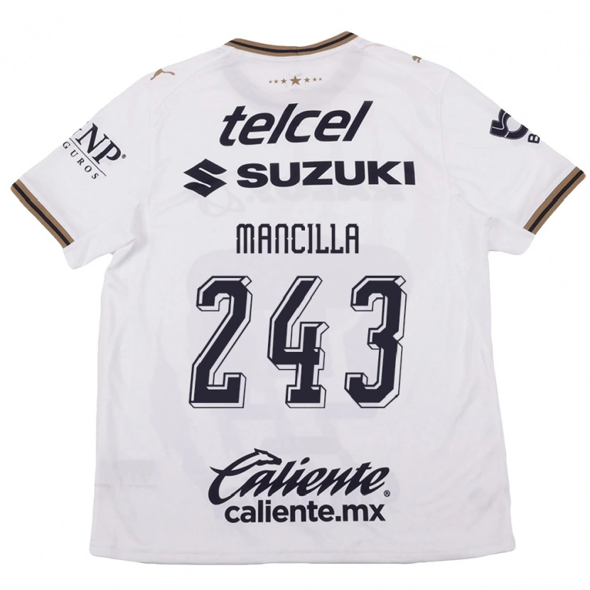 Danxen Mujer Camiseta José Mancilla #243 Blanco Negro Marrón 2ª Equipación 2026/27 La Camisa