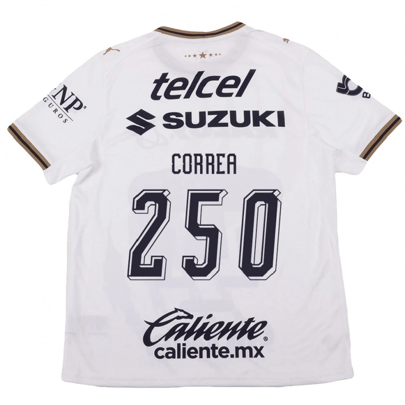 Danxen Mujer Camiseta Andrés Correa #250 Blanco Negro Marrón 2ª Equipación 2026/27 La Camisa